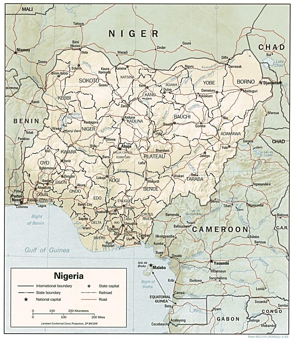 Kart av atlas nigeria