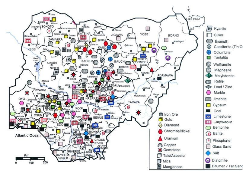 mineral kart over nigeria