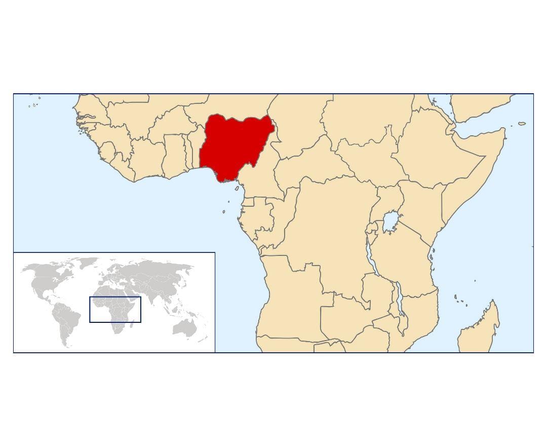 nigeria plassering på verdenskartet