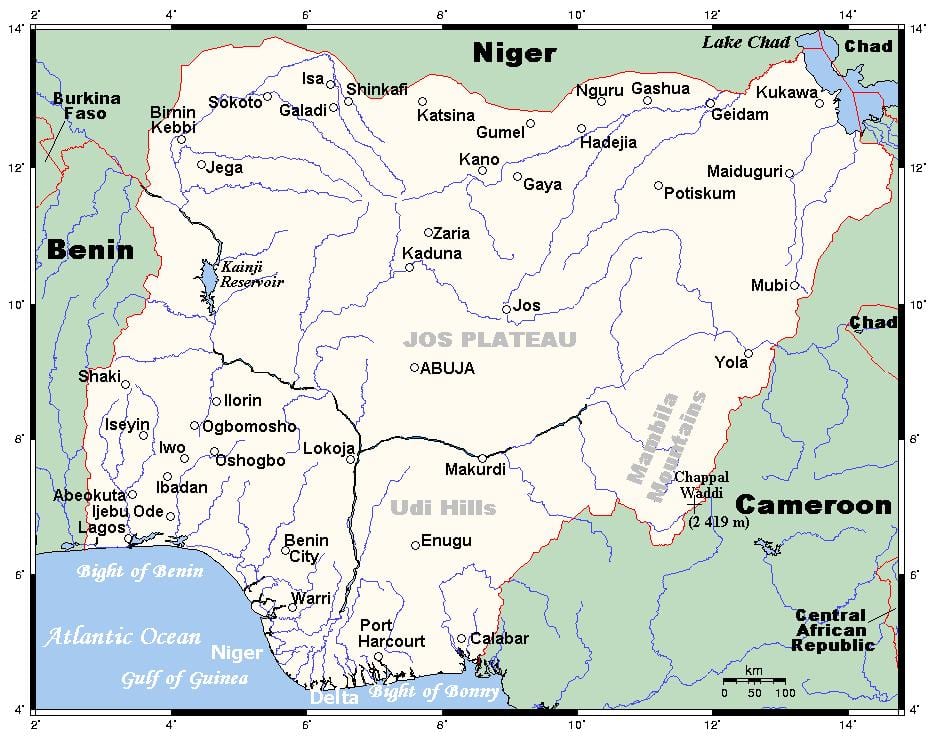 rivers i nigeria kart