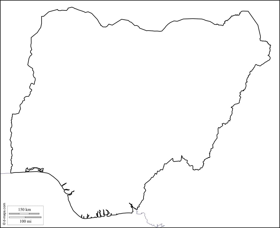 Kart over nigeria omrisset