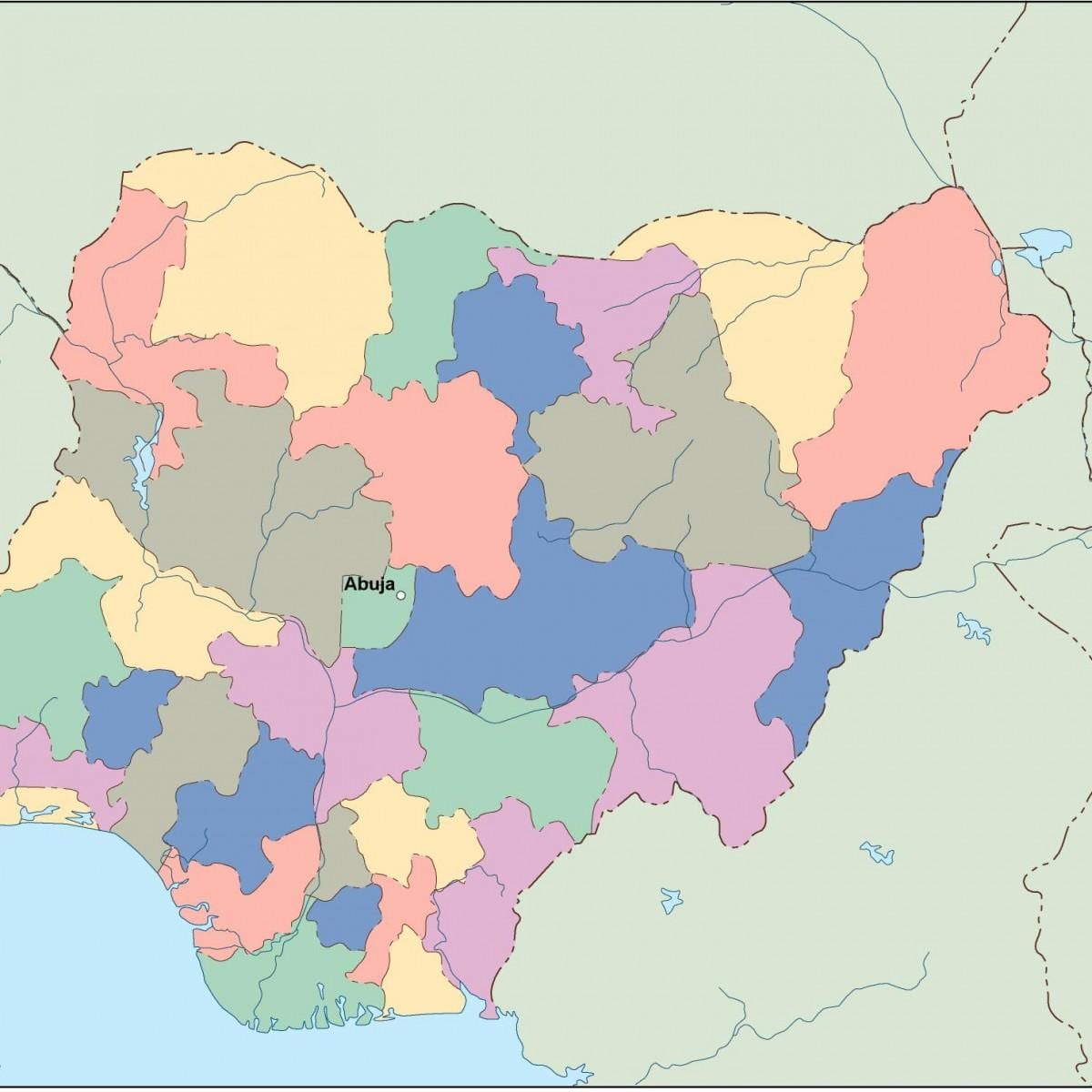 Kart av redigerbare nigeria
