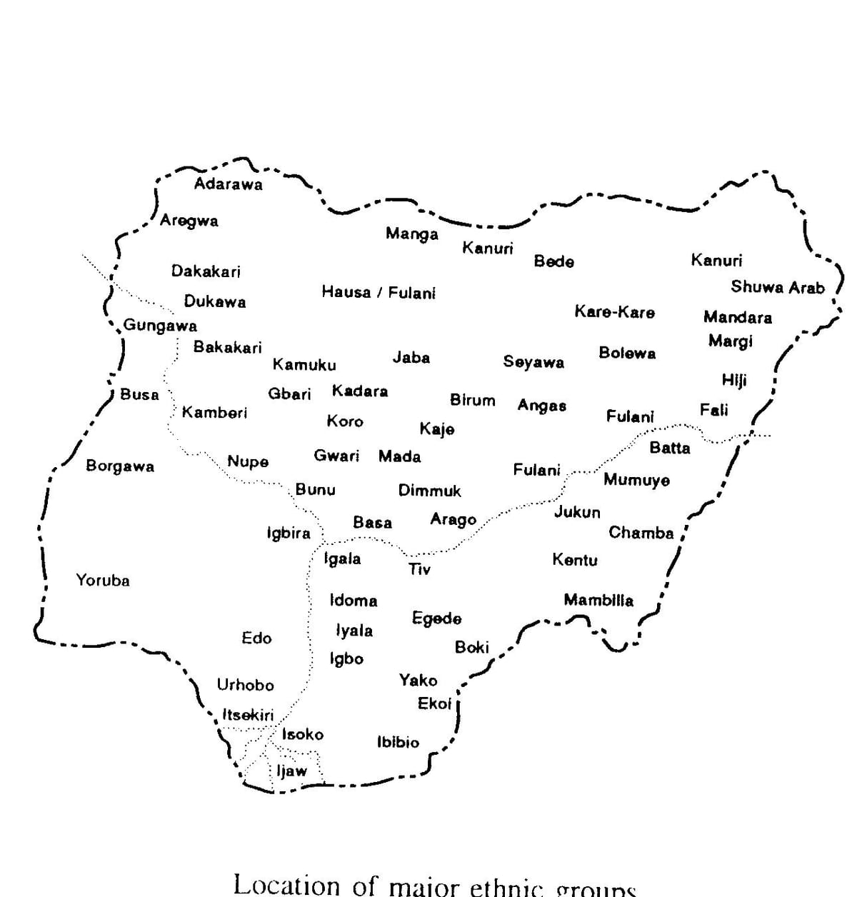 tegn en skisse kart over nigeria