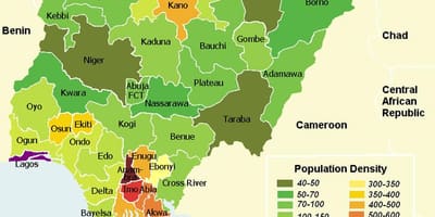 Kart over nigeria viser aldersfordelingen