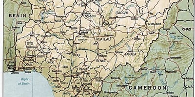 Geografiske kart over nigeria