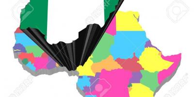 Kart over afrika med nigeria uthevet