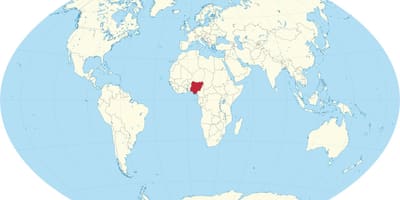 Verdenskart som viser nigeria