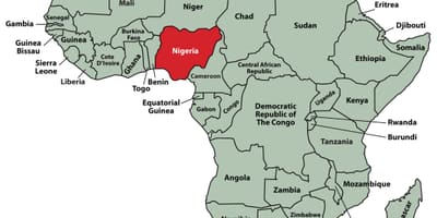 Kart over nigeria sted i afrika