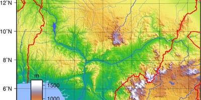 Kart over nigeria topografiske