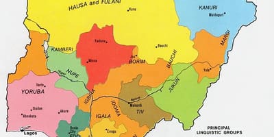 Kart over nigeria viser etniske grupper