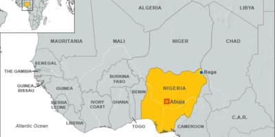 Kart av nigerianske grenser