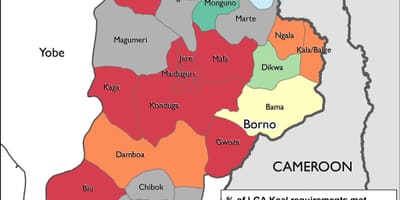 Kart over nord-øst-nigeria