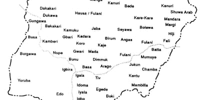 Tegn en skisse kart over nigeria